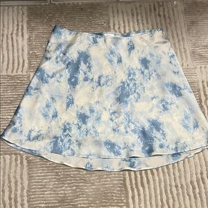 Sky Blue Silk Mini Skirt